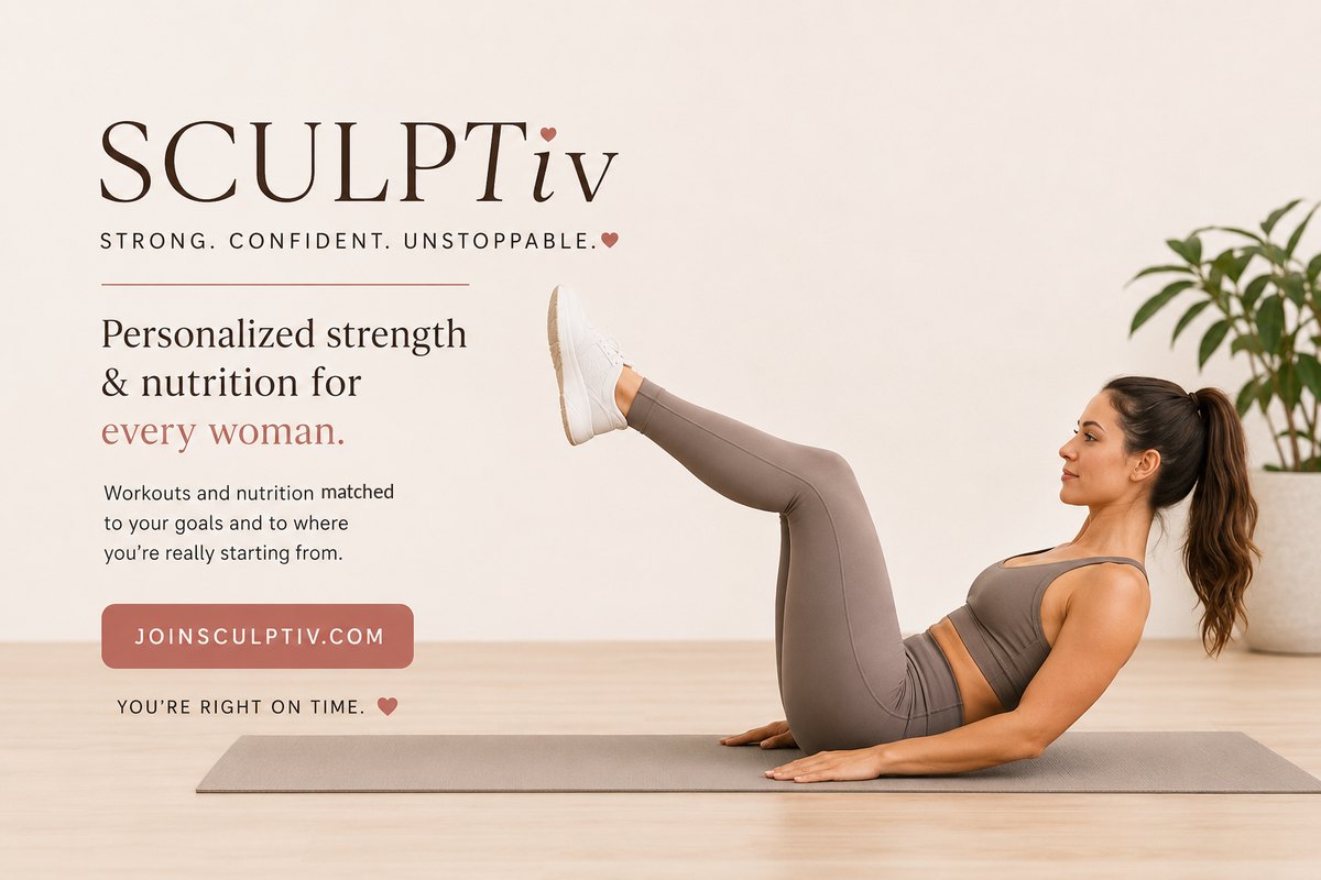 SCULPTiv: personalized strength and nutrition for every woman. Illustrative image, created with AI.